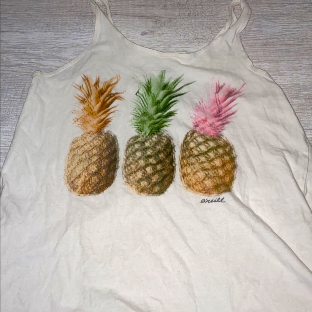 white tank top with pineapple design